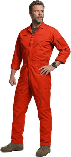 Vista 10 de CQR - Overol para hombre con manga corta, cremallera frontal, múltiples bolsillos, resistente a las manchas y a las arrugas Vortex Álamo Caqui
