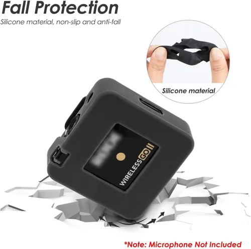 Vista 3 de YOUSHARES Funda de silicona compatible con RODE Wireless Go 2 Accesorios RODE Wireless Go II MIC Funda protectora de silicona (3 unidades, negro)