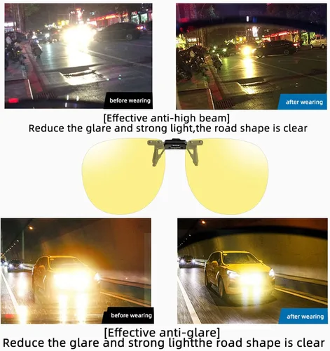 Vista 5 de UpaClaire Gafas de visión nocturna con clip visión de alta definición antirreflejos