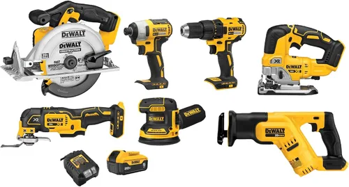 Vista 9 de DEWALT Kit de herramientas eléctricas de 20 V MAX, set de 6 herramientas inalámbricas con batería y cargador (DCK661D1M1)