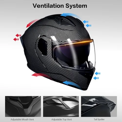 Vista 2 de Casco modular de motocicleta, para adultos jóvenes y jóvenes, casco deportivo dual para motocicleta, casco para moto de nieve, bicicleta de calle