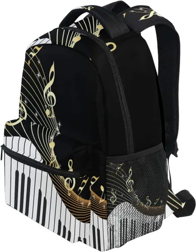 Vista 3 de AUUXVA Mochila para la escuela universitaria, bolsa de hombro, mochila de viaje para niños, niñas, hombre y mujer, Negro -, Mochilas Daypack