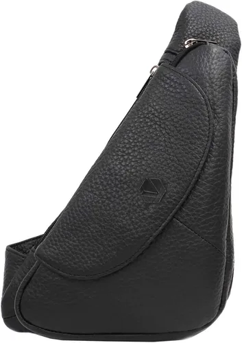 Vista 2 de Vidlea Basic - Mochila bandolera de piel negra, color negro