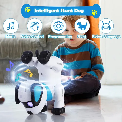 Vista 3 de yiman Perro Robot de Juguete con Control Remoto – Perro Robot Inteligente Programable para Niños de 3+, Juguete de Mascota Electrónico con Baile