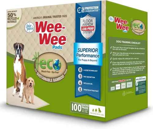 Vista 10 de Four Paws Wee-Wee Almohadillas de bambú ecológico para orina de perro, 50