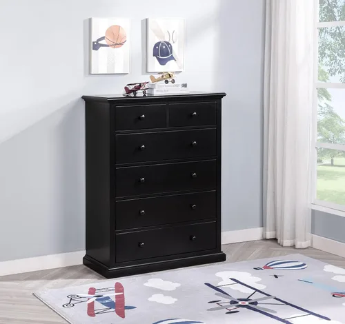 Vista 2 de Coaster Home Furnishings Sumerlin 460595BLK - Cajonera con 6 cajones, color negro