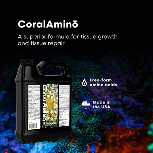Vista 2 de Brightwell Aquatics CoralAmino - Complejo de aminoácidos para coloración y crecimiento de corales, 2L
