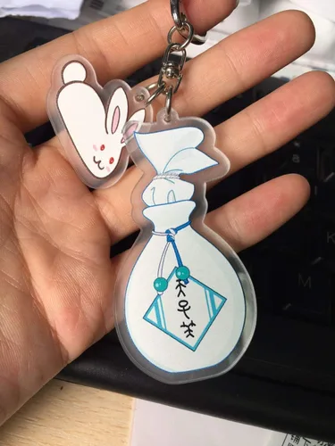 Vista 7 de Llavero acrílico Paperman, llavero Wei Wuxian, colgante con impresión de doble cara para fanáticos del anime Mo Dao Zu Shi, Vino fino - Tianzixiao