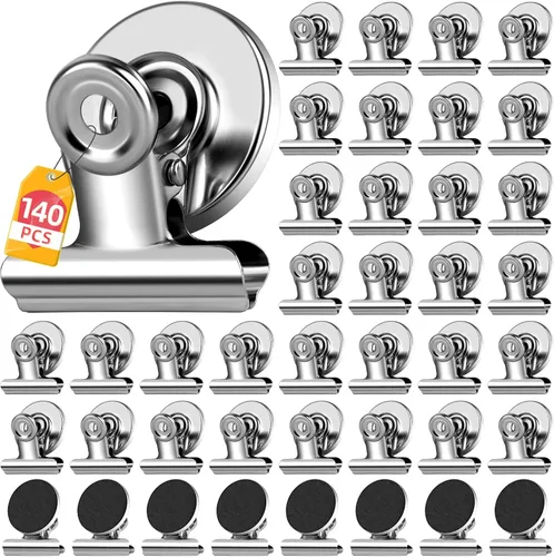 Vista 14 de 20 unidades de clips magnéticos, imanes para nevera, imanes para refrigerador, clips magnéticos negros para pizarra, imanes de clip