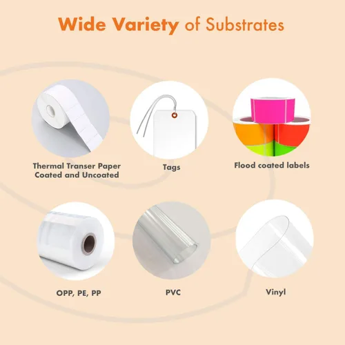 Vista 6 de Wolfbarco 1 Roll 1.57" x 1476' (40mm x 450m) Premium Resin Enhanced Wax Thermal Transfer Ribbon 1" Core, Coated Side Out for Zebra Printers