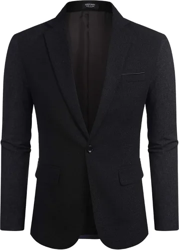 Vista 3 de COOFANDY Men's Casual Blazer Suit Jackets Slim Fit One Button Business Sport Coats