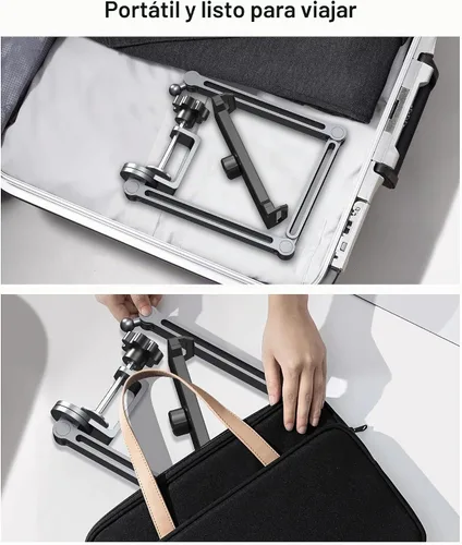 Vista 9 de YICOSUN Soporte de brazo para tableta con súper agarre, soporte plegable ajustable y abrazadera giratoria de aluminio resistente de 360° para iPad