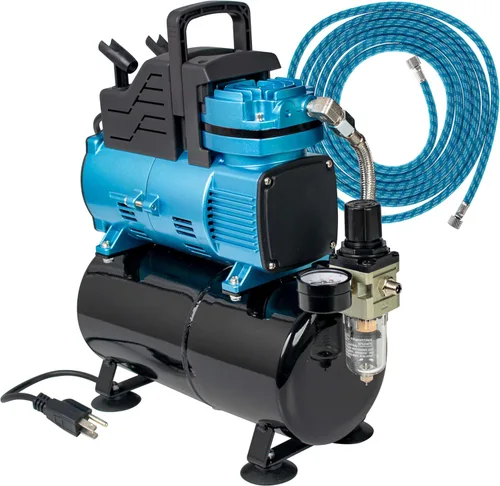 Vista 5 de Master Airbrush Compresor de Aire Súper Potente de 1 HP con Tanque de Almacenamiento Extra Grande de 9 L, Modelo TC-626 - Profesional de Alto