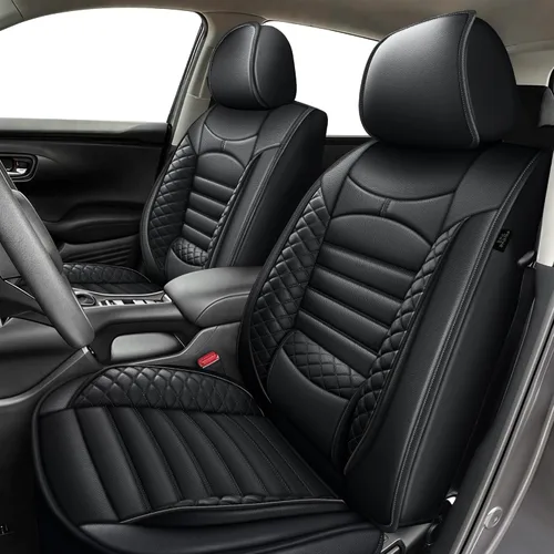 Vista 36 de 2 Fundas de Asiento Delantero Compatibles con Honda HRV Sport, LX, EX, EX-L, Touring 2016-2025 - Fundas de Asiento de Cuero Impermeables y #014 Beige