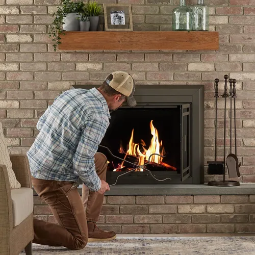 Vista 6 de Uniflame, F-1631, juego de herramientas de chimenea de bronce de 5 piezas con asas de bola