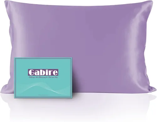 Vista 9 de Gabire Funda de almohada de seda de morera para cabello y piel, evita el acné, fundas de almohada de seda real de ambos lados, funda de almohada