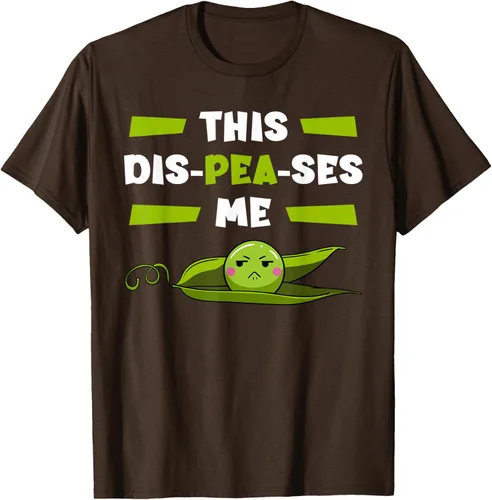 Vista 5 de Camiseta de semilla vegetariana de guisantes con flor de planta Dis-Peas-Ses Me, Negro