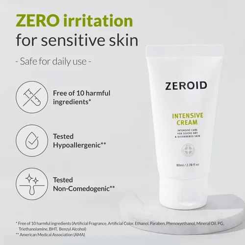 Vista 9 de ZEROID Crema intensiva Hidratante facial para piel seca y desordenada Crema facial para piel sensible Loción facial para reparación