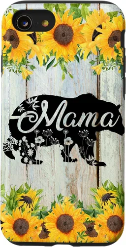 Vista 18 de Mama Bear Rustic Woodgrain Sunflowers Farmhouse Country Mom Case for iPhone 17