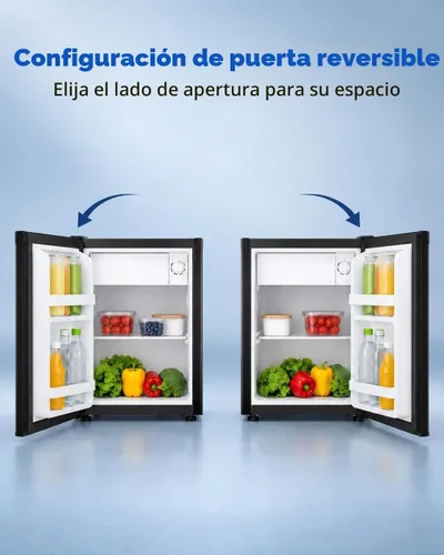 Vista 5 de COWSAR Mini refrigerador de 2.6 pies cúbicos con congelador, refrigerador compacto independiente con puerta reversible y termostato de 7 Negro
