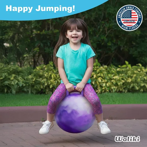 Vista 7 de WALIKI Hopper Ball Toy para niñas de 3, 4, 5 o 6 años, pelota de hippity hop, pelota de salto Regalo de cumpleaños genial Morado 18 pulgadas