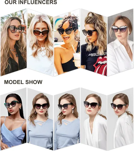 Vista 4 de SOJOS Gafas de sol retro de gran tamaño para mujer, estilo vintage, de moda, SJ2074