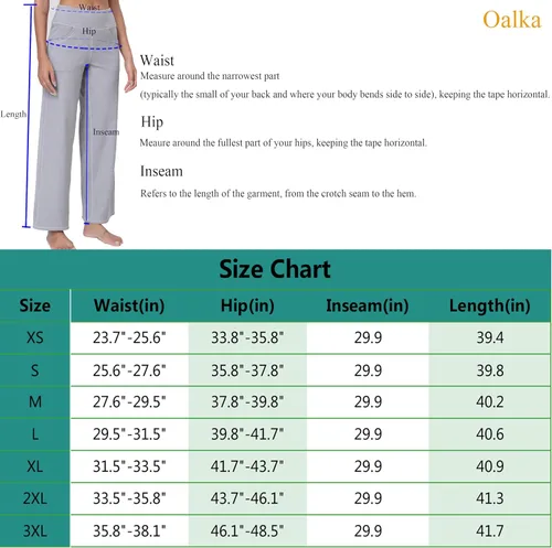 Vista 7 de Oalka Pantalones de pierna ancha para mujer, pantalones de yoga de cintura alta con bolsillos, pantalones deportivos de talla grande