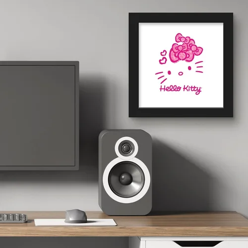 Vista 5 de Trends International Gallery Pops Sanrio Hello Kitty - Póster de pared con lazo rosa Jungle Paradise, 12.00 x 12.00 pulgadas, versión de marco negro