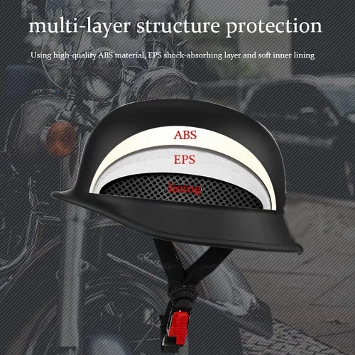 Vista 4 de Casco de motocicleta medio con estilo alemán Casco de media carcasa para motocicletas