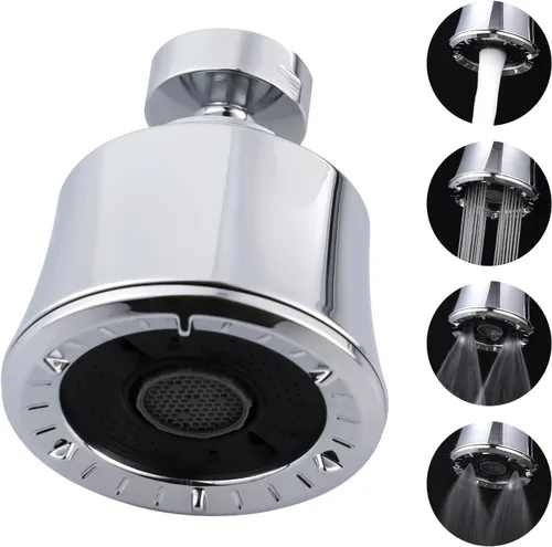 Vista 11 de iFealClear Cabezal de Grifo de Fregadero de Cocina, Cabezal Rociador Giratorio de 360 Grados con 4 Modos de Pulverización, Adaptador Aireador