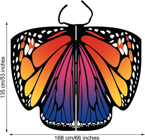 Vista 4 de Capa de alas de mariposa de Halloween para mujer, disfraz de mariposa de Halloween con diadema de antenas
