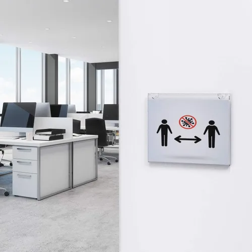 Vista 6 de HIIMIEI Soportes para letreros de montaje en pared de acrílico transparente