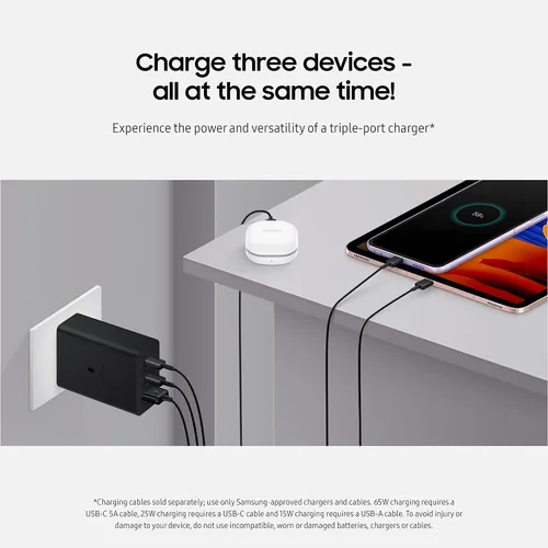 Vista 3 de Samsung Adaptador trío negro de 65 W