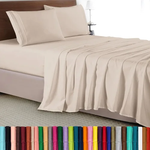 Vista 82 de Elegant Comfort - Juego de sábanas de lujo de 4 piezas - Ropa de cama de lujo de 1500 hilos, calidad de hotel prémium, microfibra, resistente a