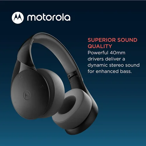 Vista 4 de Motorola Auriculares inalámbricos Bluetooth con micrófono, Moto XT500+ Auriculares sobre la oreja con control en línea para llamadas, teléfonos
