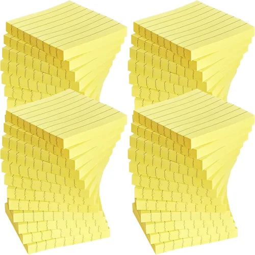 Vista 8 de Paquete de 48 3840 hojas de notas adhesivas forradas de 3 x 3 pulgadas, 80 hojas/bloc, notas adhesivas coloridas con líneas para oficina, hogar
