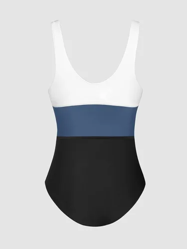 Vista 5 de CUPSHE Traje de baño de una pieza para mujer con bloques de color y abertura