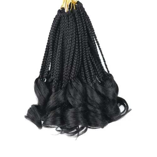Vista 74 de Cabello para Trenzas Rizo Francés Color 1 Trenzas de Ganchillo Rizo Francés 10 Pulgadas Trenzas de Caja Cabello de Ganchillo para Mujeres y Niños