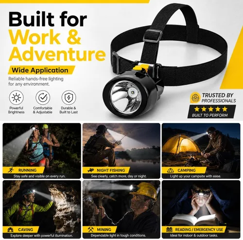 Vista 2 de Amigos de caza Coon Luces de caza Luz blanca Luz de minería impermeable a prueba de explosiones Mineros Linterna recargable linterna para minería