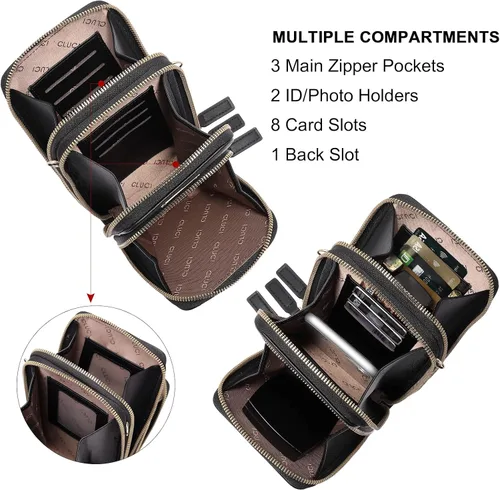 Vista 3 de CLUCI - Bolsa pequeña cruzada para mujer de piel para el hombro para celular cartera de moda diseñada para viajar