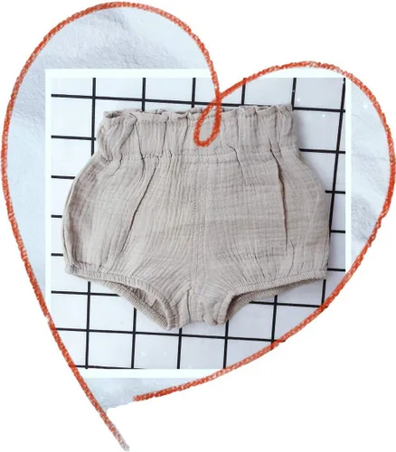 Vista 5 de LOOLY Paquete de 3 pantalones cortos unisex de mezcla de lino y algodón para bebés y niños