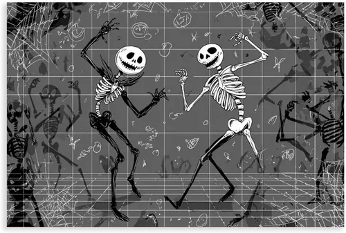 Vista 17 de JDBeehpy Spooky Halloween Cemetery Scene Wall Art Jack - O' - Lanterns Poster Mysterious Night Sky Frame Canvas Print PaintingCreepy Decor Mural