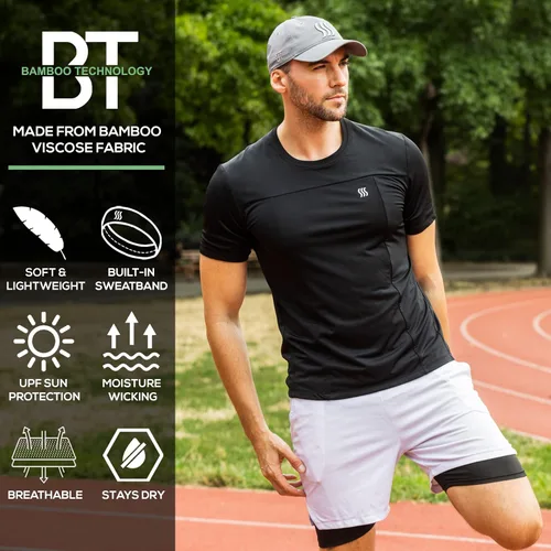 Vista 13 de SAAKA Sombrero de rendimiento para hombres y mujeres. Ajustable, absorbe el sudor. Golf, tenis, correr y deportes.