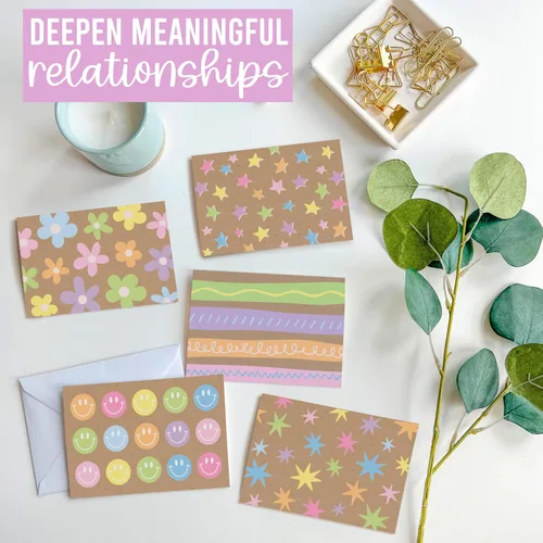 Vista 9 de 24 Blank Cards and Envelopes Blank Note Cards Stationery Designed in USA Colorful Vibrant 24 pcs
