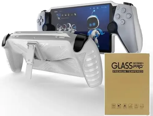 Vista 10 de Funda con soporte y protector de pantalla para PlayStation Portal Remote PlayPlayer, funda protectora con soporte para PS5 Handeld 2023 Accesorios