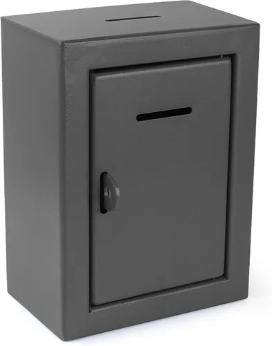 Vista 14 de Caja de Donación de Metal - Caja de Sugerencias con Ranura y Cerradura - Caja de Seguridad para Dinero - Caja de Depósito Segura - Caja