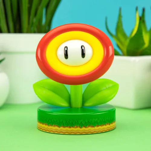 Vista 4 de Paladone Super Mario Fire Flower Icon Light - Producto oficial de Nintendo, color verde