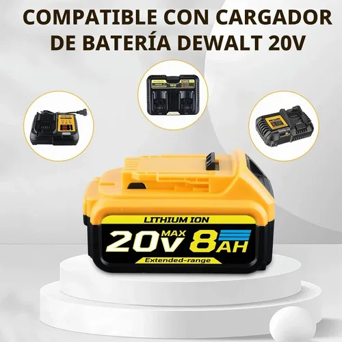 Vista 4 de 2 paquetes de 8.0Ah 20V de repuesto para batería Dewalt 20V MAX