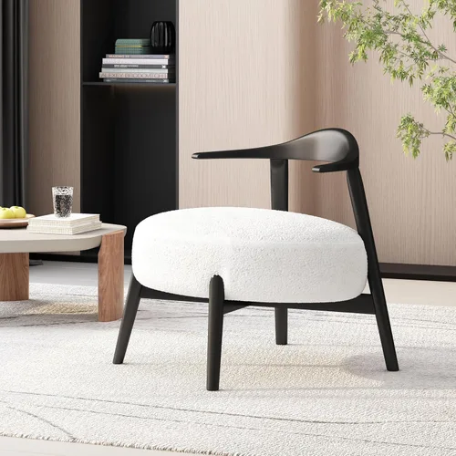 Vista 12 de Christopher Knight Home Ipomoea - Silla decorativa de respaldo bajo, silla de sala de estar, silla cómoda para dormitorio, silla auxiliar de madera
