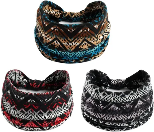 Vista 17 de K-Elewon Paquete de 3 diademas elásticas anchas para mujer, bandas para el cabello para yoga, deportes